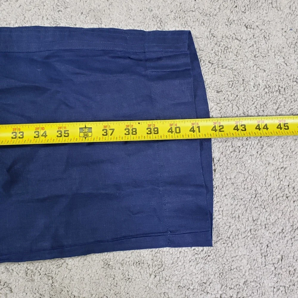 NWT Quince 100% European Linen High Rise Wide Leg Pants M Blue Drawstring Pckets